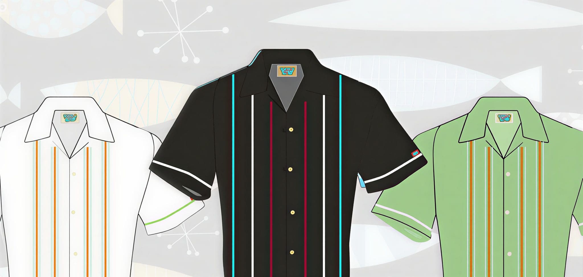 Retro striped shirts illustration