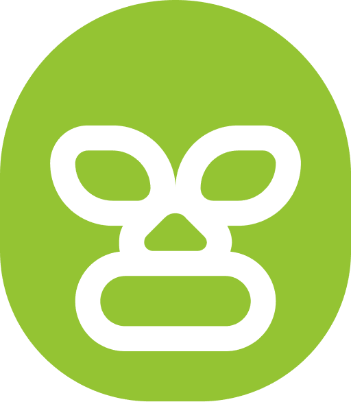 Minimalist wrestling mask design in green